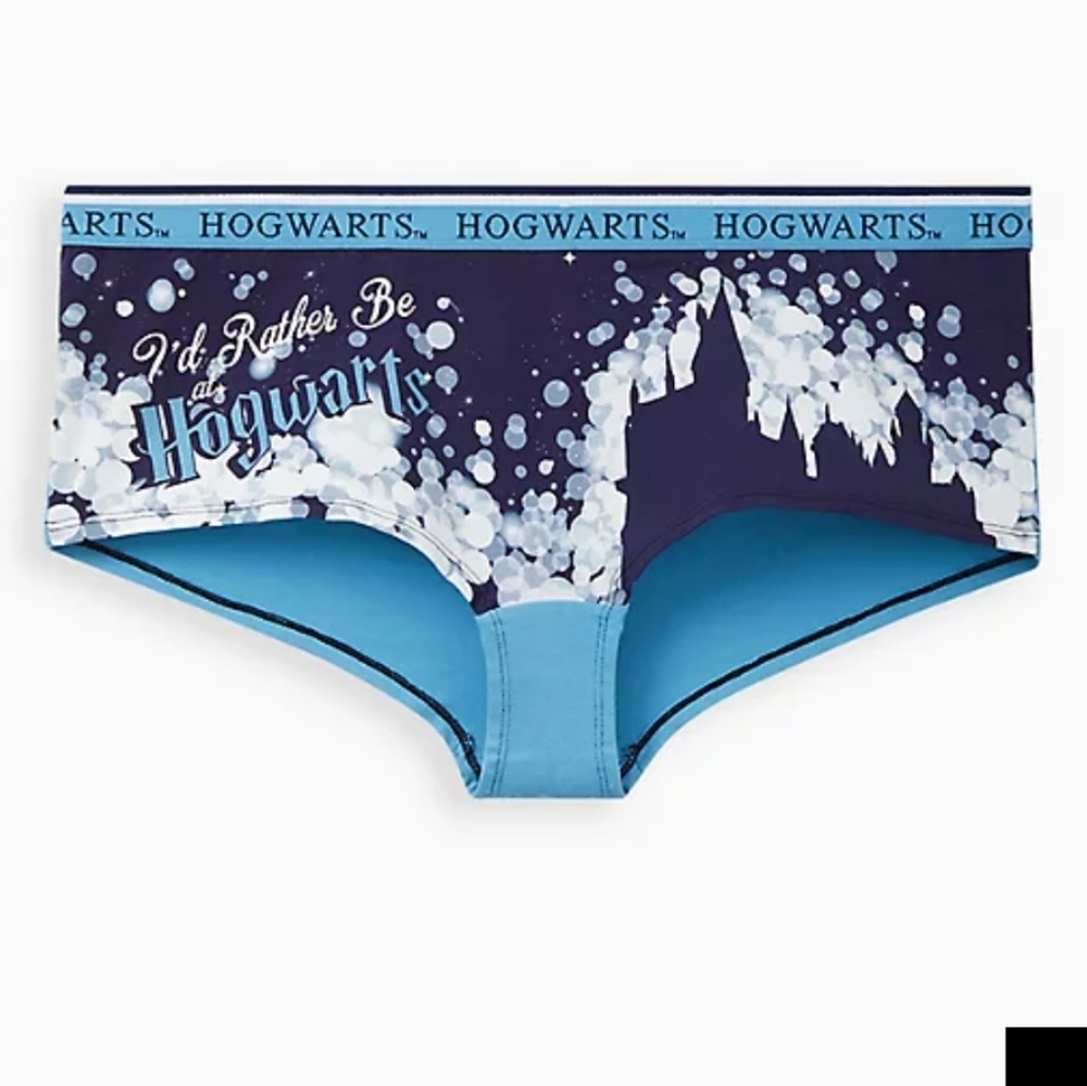 🆕❄️ 2X BLUE HARRY POTTER HOGWARTS BOYSHORT PANTY - COTTON❄️